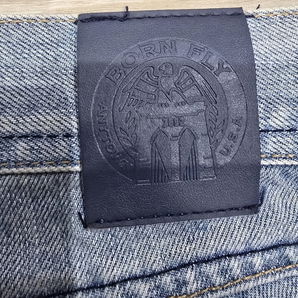 Born Fly Men's Denim Shorts Distressed Blue Size 42 - Picture 5 of 8